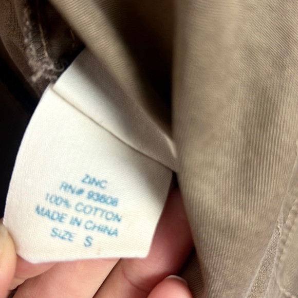 ZINC | 🤎 Light Brown Faded worn V-Nexk Blazer Style Lightweight Jacket Top - Picture 9 of 9